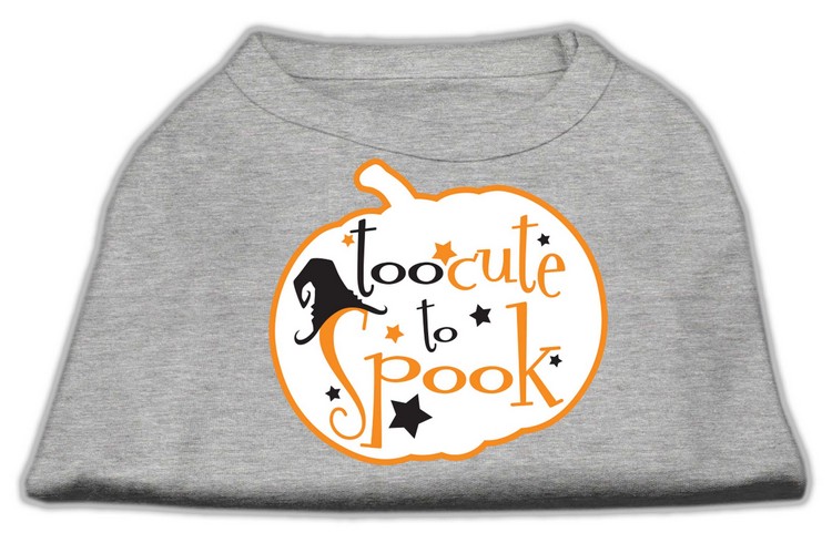 Too Cute to Spook Screen Print Dog Shirt Grey XS